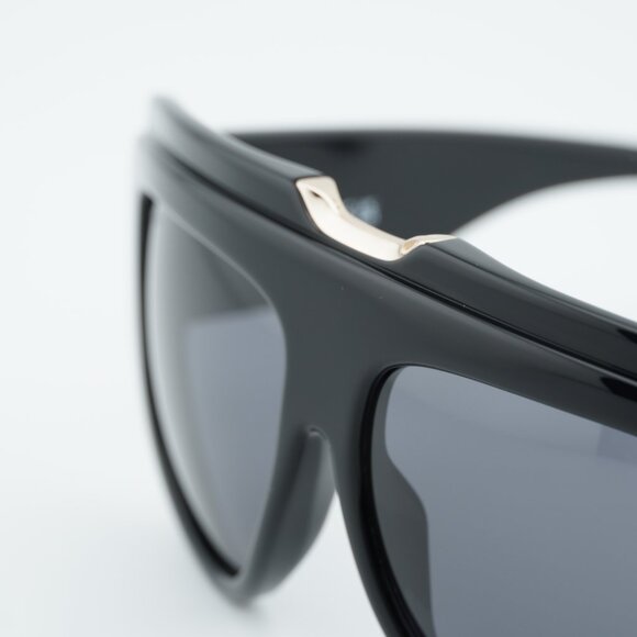 Max Mara ORSOLA MM0083 01A Sunglasses Shiny Black Shield Frame, Smoke Lenses main image 7